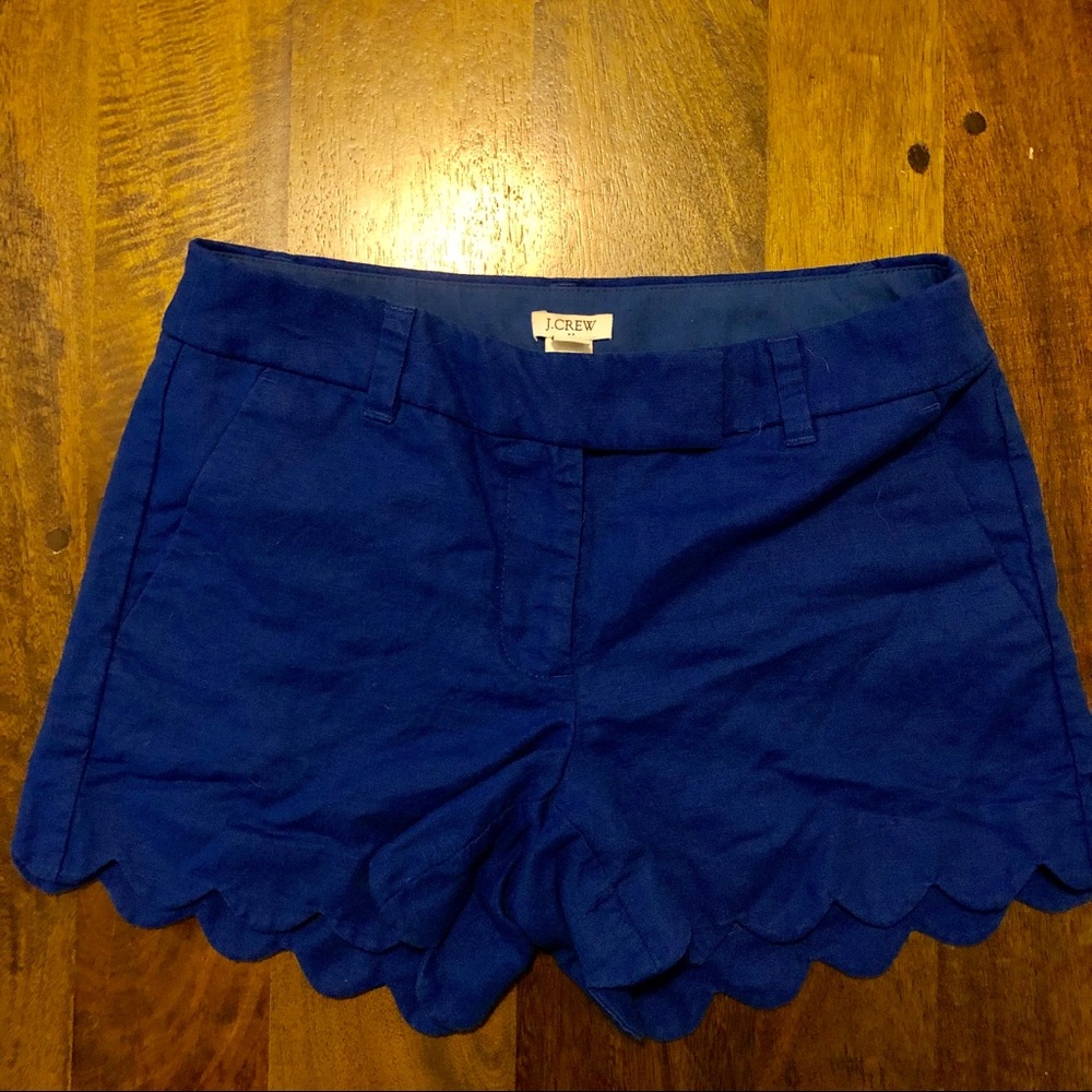 J. Crew Linen Scalloped Shorts